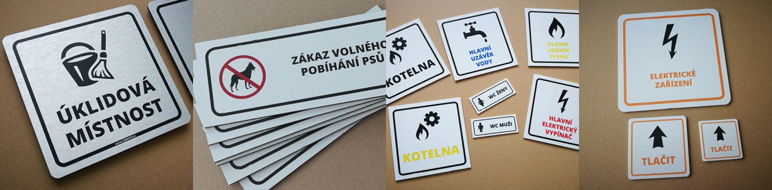 Plastové informační a orientační cedulky