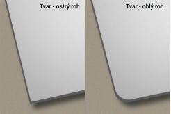 ostrý nebo zaoblený roh