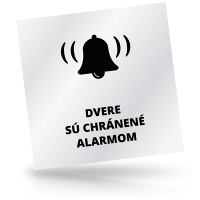 Dvere sú chránené alarmom - čtvercové označení