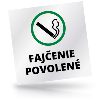 Fajčenie povolené - čtvercové označení
