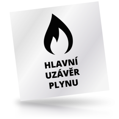 Hlavní uzávěr plynu - čtvercové označení
