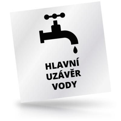 Hlavní uzávěr vody - čtvercové označení