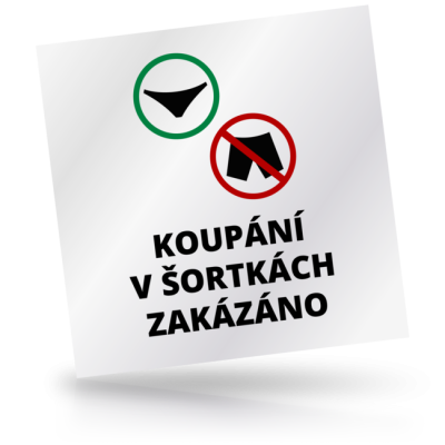Koupání v šortkách zakázáno 01 - čtvercové označení