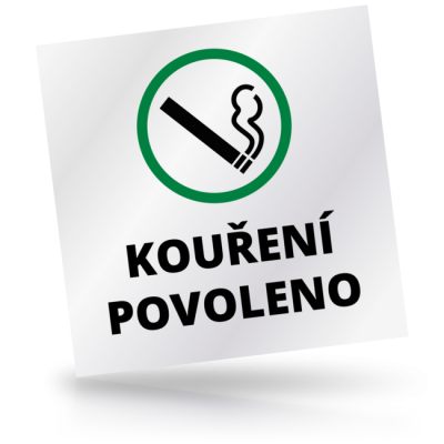 Kouření povoleno - čtvercové označení
