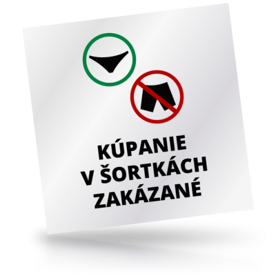 Kúpanie v šortkách zakázané 01 - čtvercové označení