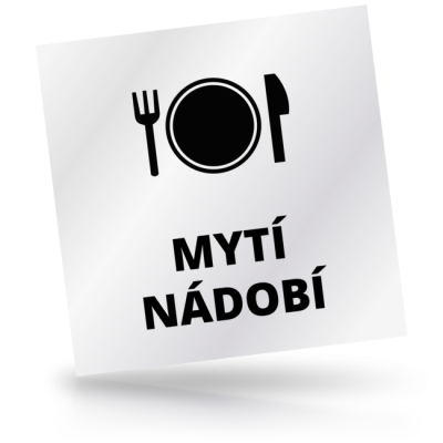 Mytí nádobí - čtvercové označení