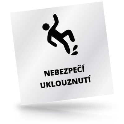 Nebezpečí uklouznutí - čtvercové označení
