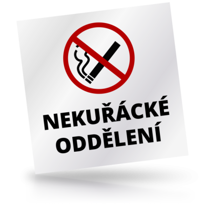 Nekuřácké oddělení - čtvercové označení