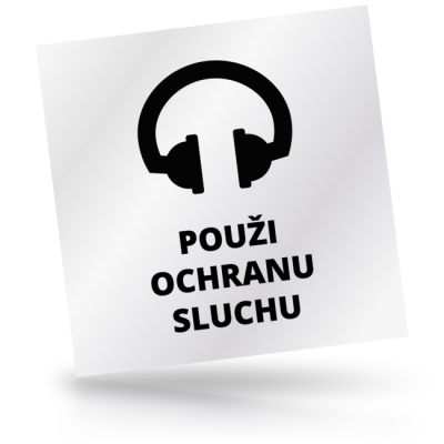 Použi ochranu sluchu - čtvercové označení