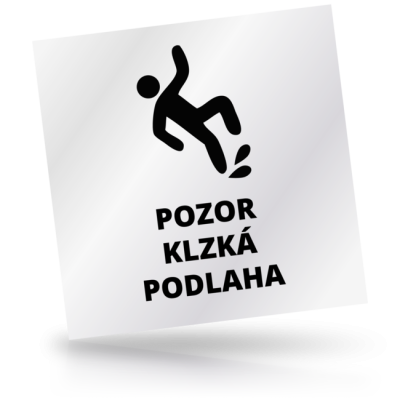 Pozor klzká podlaha - čtvercové označení