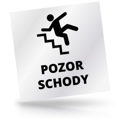 Pozor schody - čtvercové označení