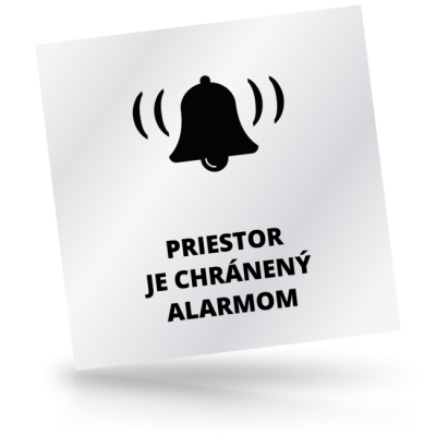 Priestor je chránený alarmom - čtvercové označení