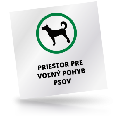 Priestor pre voľný pohyb psov - čtvercové označení