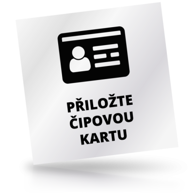 Přiložte čipovou kartu - čtvercové označení