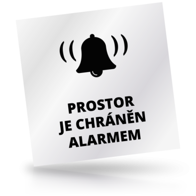 Prostor je chráněn alarmem - čtvercové označení