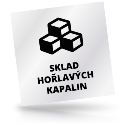 Sklad hořlavých kapalin - čtvercové označení