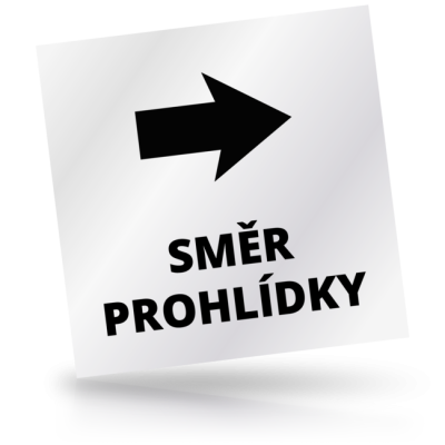 Směr prohlídky 01 - čtvercové označení