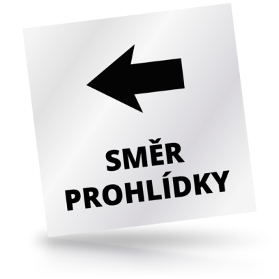 Směr prohlídky 02 - čtvercové označení
