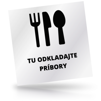 Tu odkladajte príbory - čtvercové označení