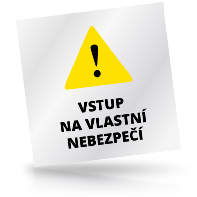 Vstup na vlastní nebezpečí - čtvercové označení
