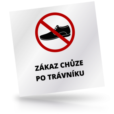 Zákaz chůze po trávníku - čtvercové označení