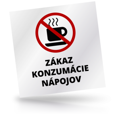 Zákaz konzumácie nápojov - čtvercové označení