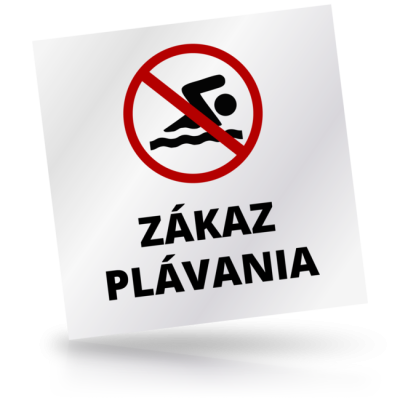 Zákaz plávania - čtvercové označení