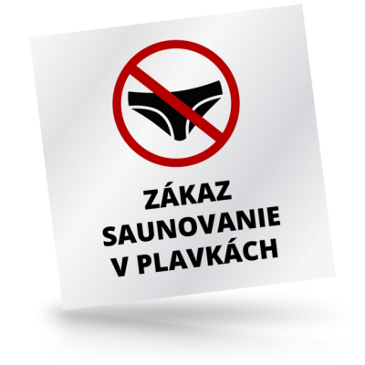 Zákaz saunovanie v plavkách 02 - čtvercové označení