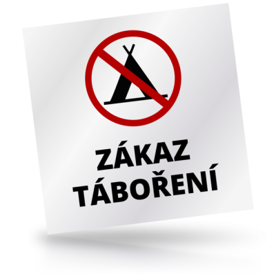 Zákaz táboření - čtvercové označení