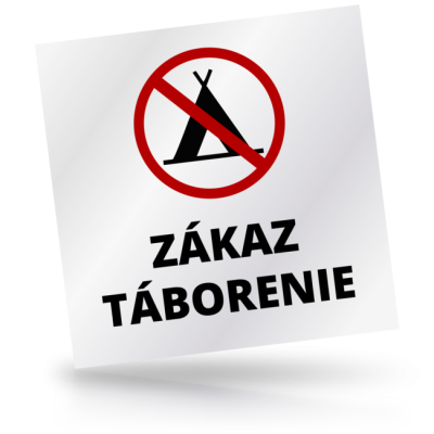 Zákaz táborenie - čtvercové označení