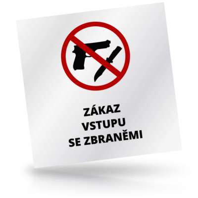 Zákaz vstupu se zbraněmi - čtvercové označení