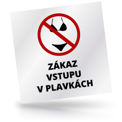 Zákaz vstupu v plavkách 01 - čtvercové označení