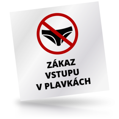 Zákaz vstupu v plavkách 02 - čtvercové označení