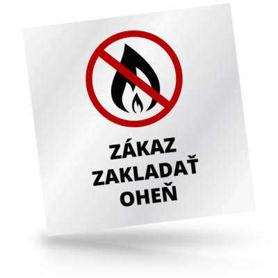 Zákaz zakladať oheň - čtvercové označení