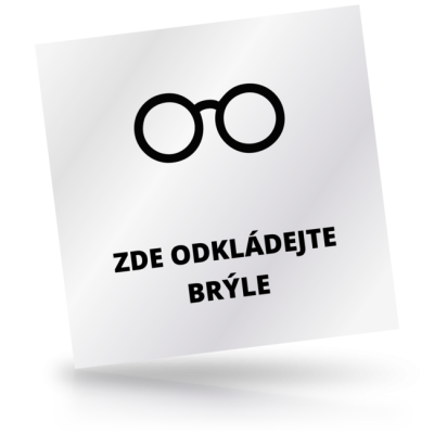 Zde odkládejte brýle - čtvercové označení