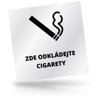 Zde odkládejte cigarety - čtvercové označení