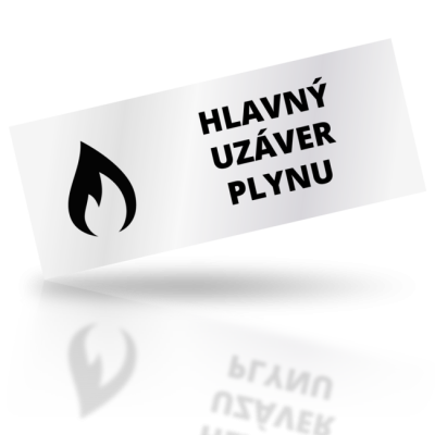 Hlavný uzáver plynu - obdelníkové označení
