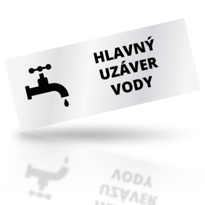 Hlavný uzáver vody - obdelníkové označení