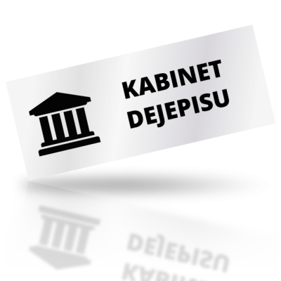 Kabinet dejepisu - obdelníkové označení