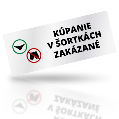 Kúpanie v šortkách zakázané 01 - obdelníkové označení