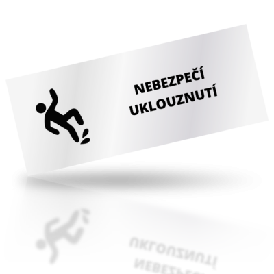 Nebezpečí uklouznutí - obdelníkové označení