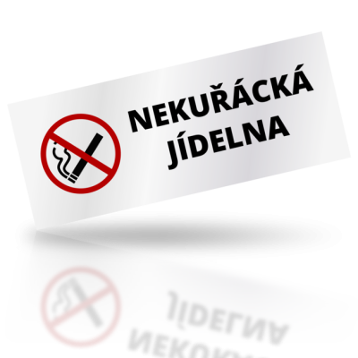 Nekuřácká jídelna - obdelníkové označení