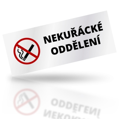 Nekuřácké oddělení - obdelníkové označení