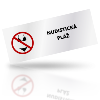 Nudistická pláž - obdelníkové označení