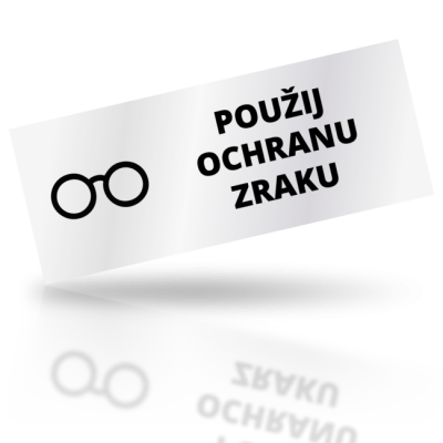 Použij ochranu zraku - obdelníkové označení
