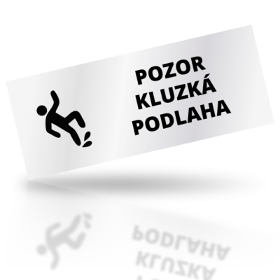 Pozor kluzká podlaha - obdelníkové označení