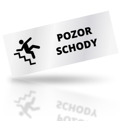 Pozor schody - obdelníkové označení
