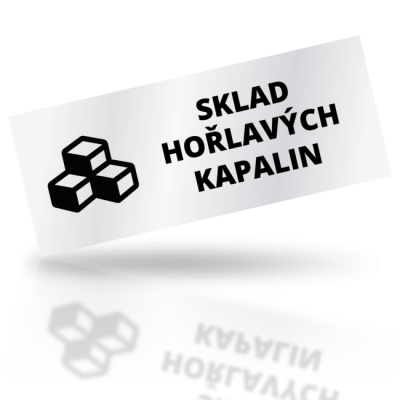 Sklad hořlavých kapalin - obdelníkové označení