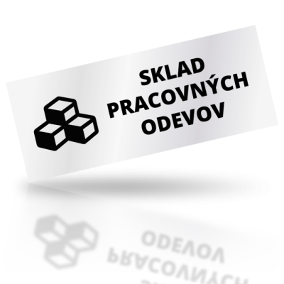 Sklad pracovných odevov - obdelníkové označení