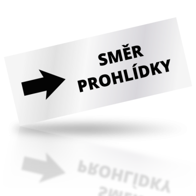 Směr prohlídky 01 - obdelníkové označení